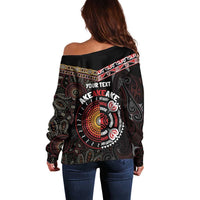 Aotearoa and Australia Indigenous Off Shoulder Sweater Stand Together For Te Tiriti