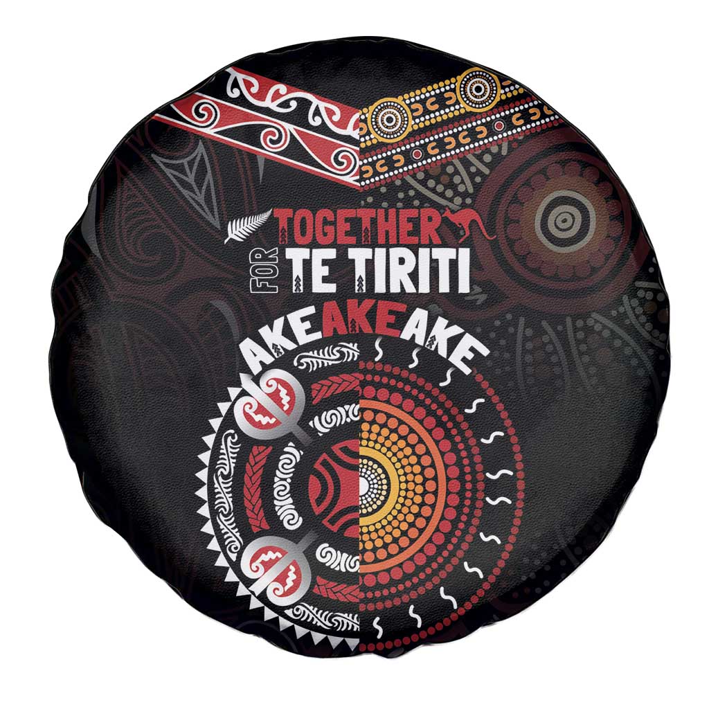 Aotearoa and Australia Indigenous Spare Tire Cover Stand Together For Te Tiriti