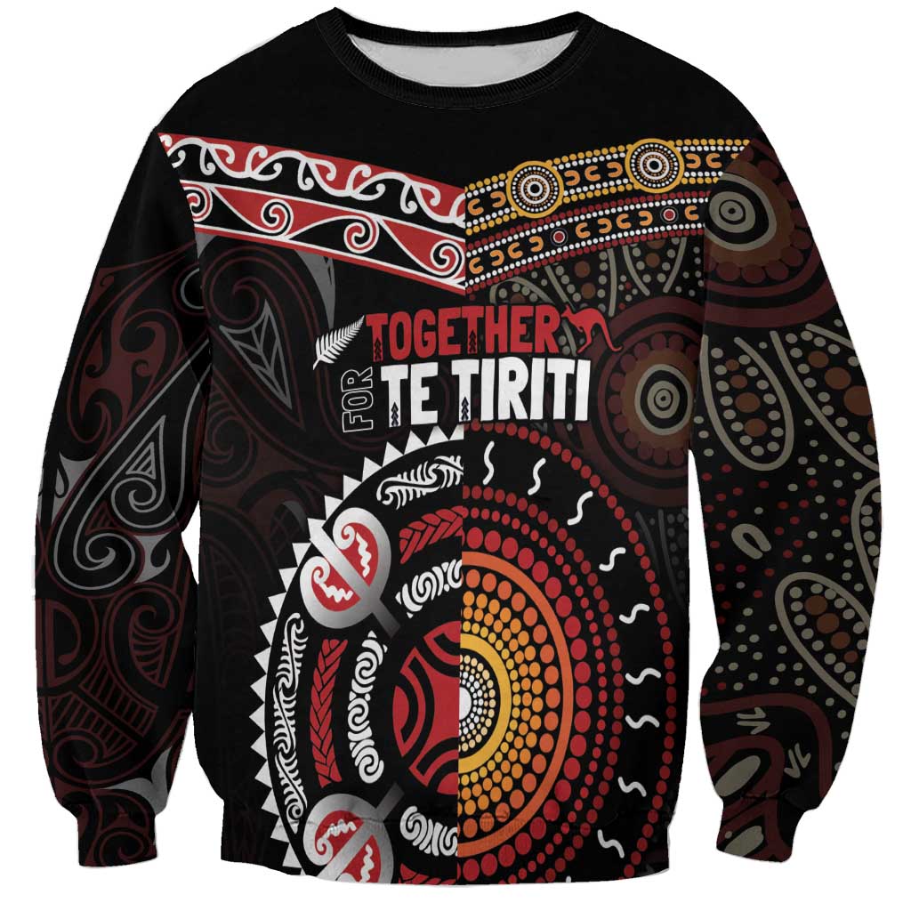 Aotearoa and Australia Indigenous Sweatshirt Stand Together For Te Tiriti