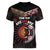 Aotearoa and Australia Indigenous Women V-Neck T-Shirt Stand Together For Te Tiriti
