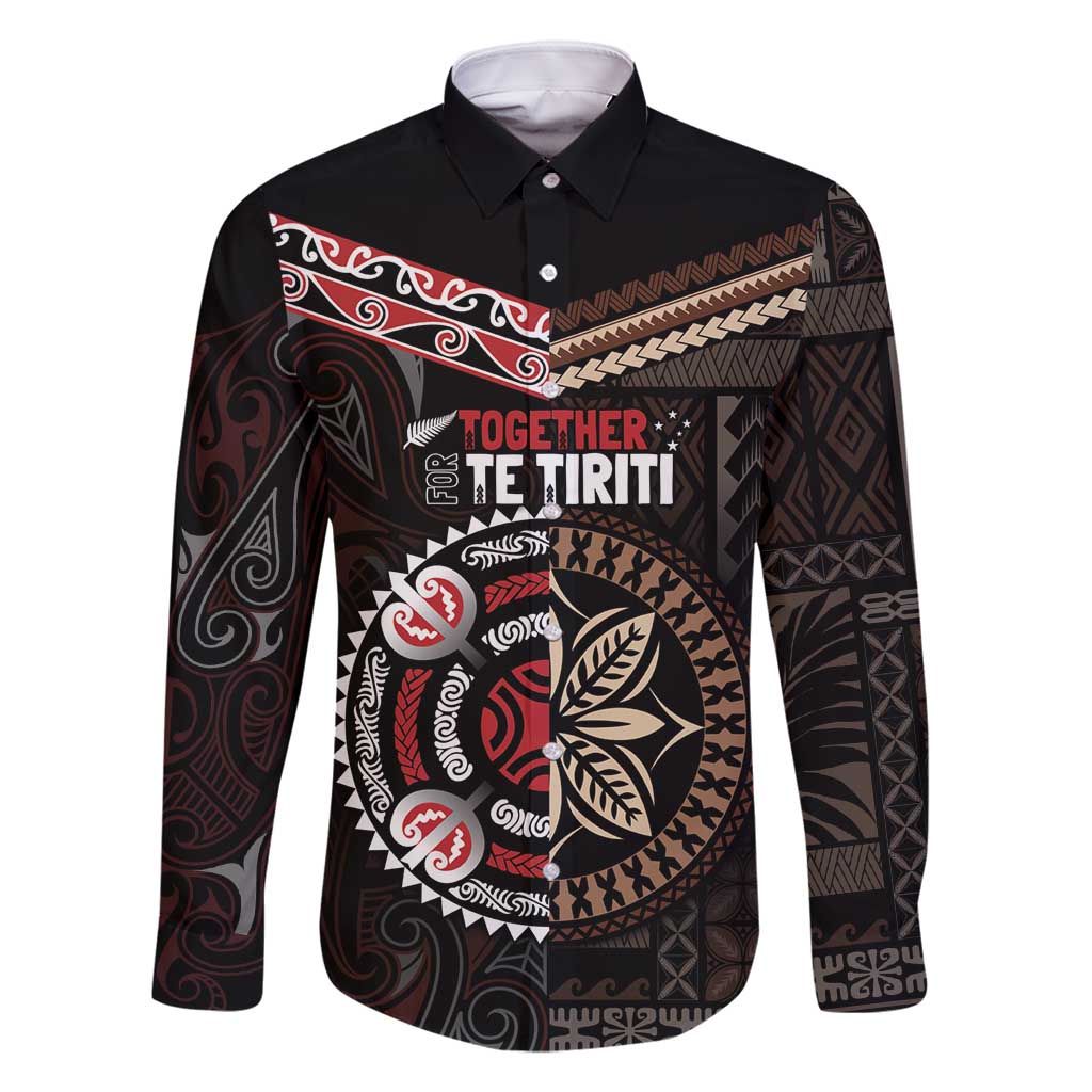 Aotearoa and Samoa Together For Te Tiriti Family Matching Mermaid Dress and Hawaiian Shirt Kowhaiwhai Mix Siapo