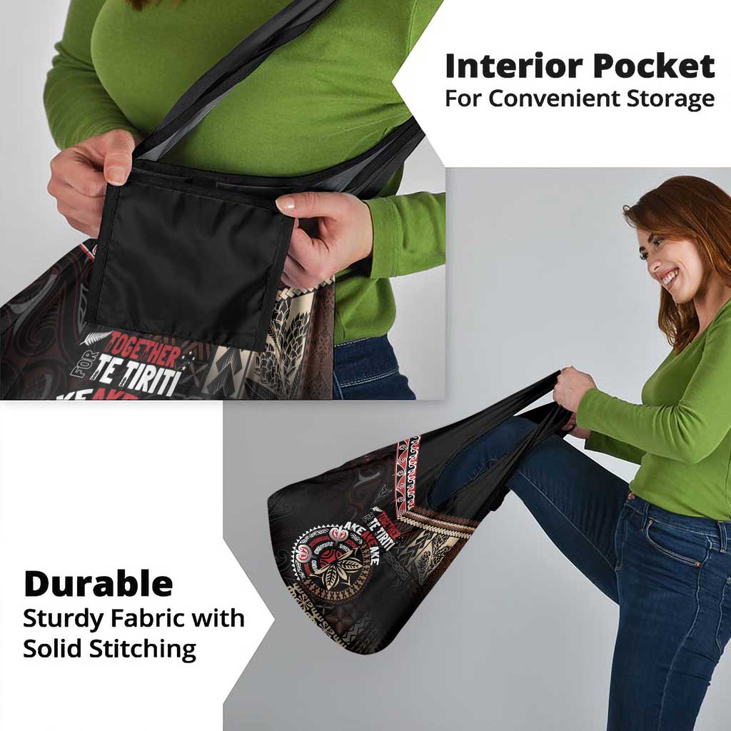 Aotearoa and Samoa Together For Te Tiriti Grocery Bag Kowhaiwhai Mix Siapo