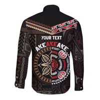 Aotearoa and Samoa Together For Te Tiriti Long Sleeve Button Shirt Kowhaiwhai Mix Siapo