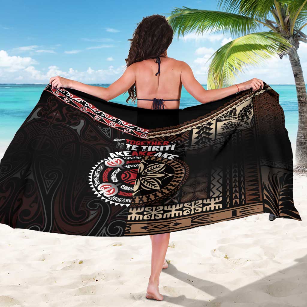 Aotearoa and Samoa Together For Te Tiriti Sarong Kowhaiwhai Mix Siapo