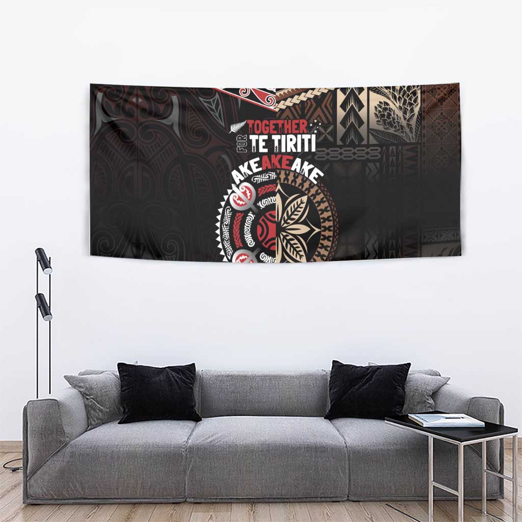 Aotearoa and Samoa Together For Te Tiriti Tapestry Kowhaiwhai Mix Siapo