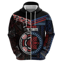 Aotearoa and Samoa Together For Te Tiriti Hoodie Kowhaiwhai Mix Siapo - Flag Color