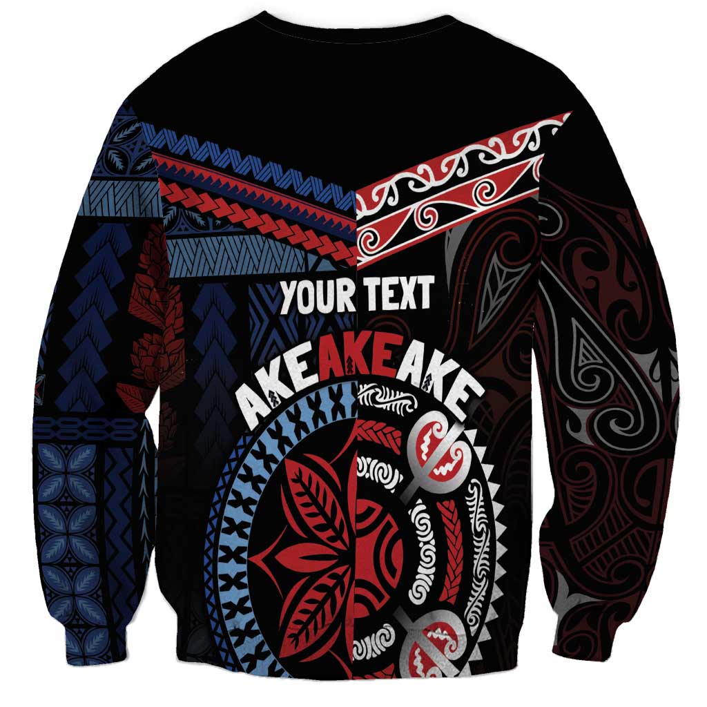 Aotearoa and Samoa Together For Te Tiriti Sweatshirt Kowhaiwhai Mix Siapo - Flag Color LT7 - Polynesian Pride