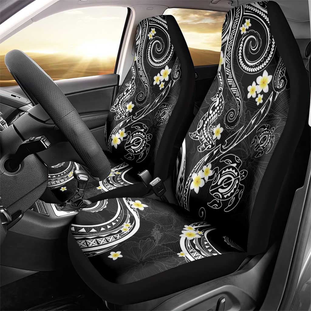Polynesia Tribal Car Seat Cover Tentacles Plumeria