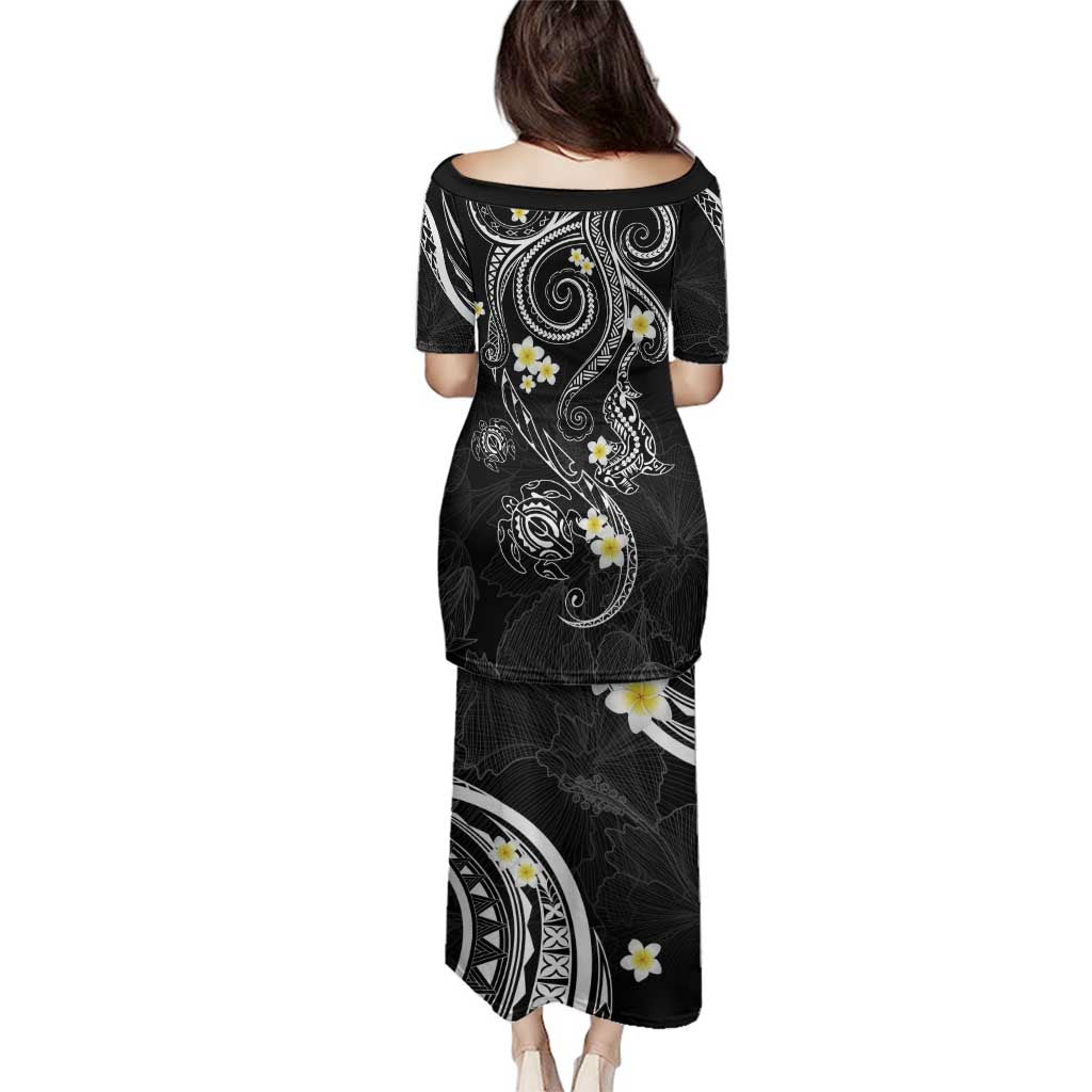 Polynesia Tribal Family Matching Puletasi and Hawaiian Shirt Tentacles Plumeria