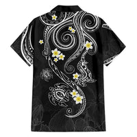 Polynesia Tribal Family Matching Short Sleeve Bodycon Dress and Hawaiian Shirt Tentacles Plumeria