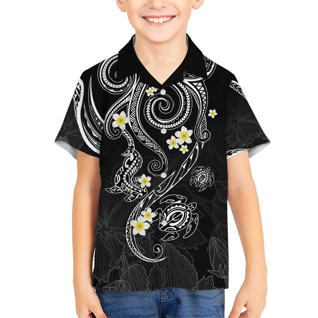 Polynesia Tribal Family Matching Short Sleeve Bodycon Dress and Hawaiian Shirt Tentacles Plumeria
