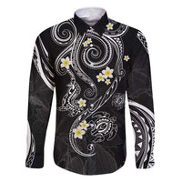 Polynesia Tribal Family Matching Tank Maxi Dress and Hawaiian Shirt Tentacles Plumeria LT7 Dad's Shirt - Long Sleeve Black - Polynesian Pride
