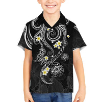 Polynesia Tribal Family Matching Tank Maxi Dress and Hawaiian Shirt Tentacles Plumeria LT7 Son's Shirt Black - Polynesian Pride