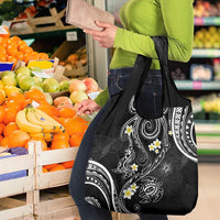 Polynesia Tribal Grocery Bag Tentacles Plumeria
