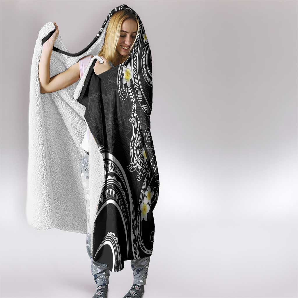 Polynesia Tribal Hooded Blanket Tentacles Plumeria