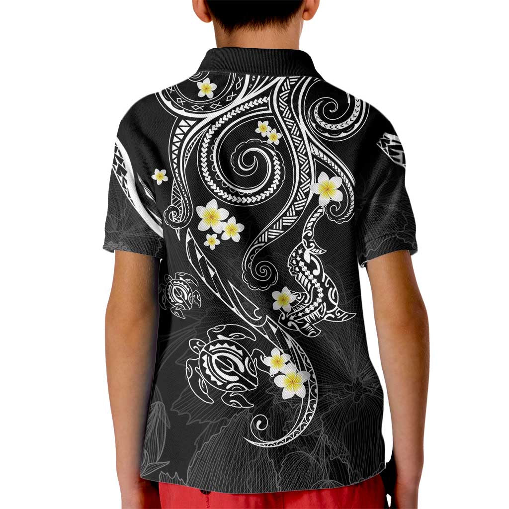 Polynesia Tribal Kid Polo Shirt Tentacles Plumeria