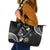 Polynesia Tribal Leather Tote Bag Tentacles Plumeria