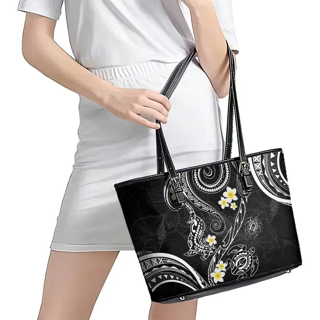 Polynesia Tribal Leather Tote Bag Tentacles Plumeria LT7 - Polynesian Pride