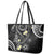 Polynesia Tribal Leather Tote Bag Tentacles Plumeria