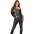Polynesia Tribal Off Shoulder Sweater Tentacles Plumeria