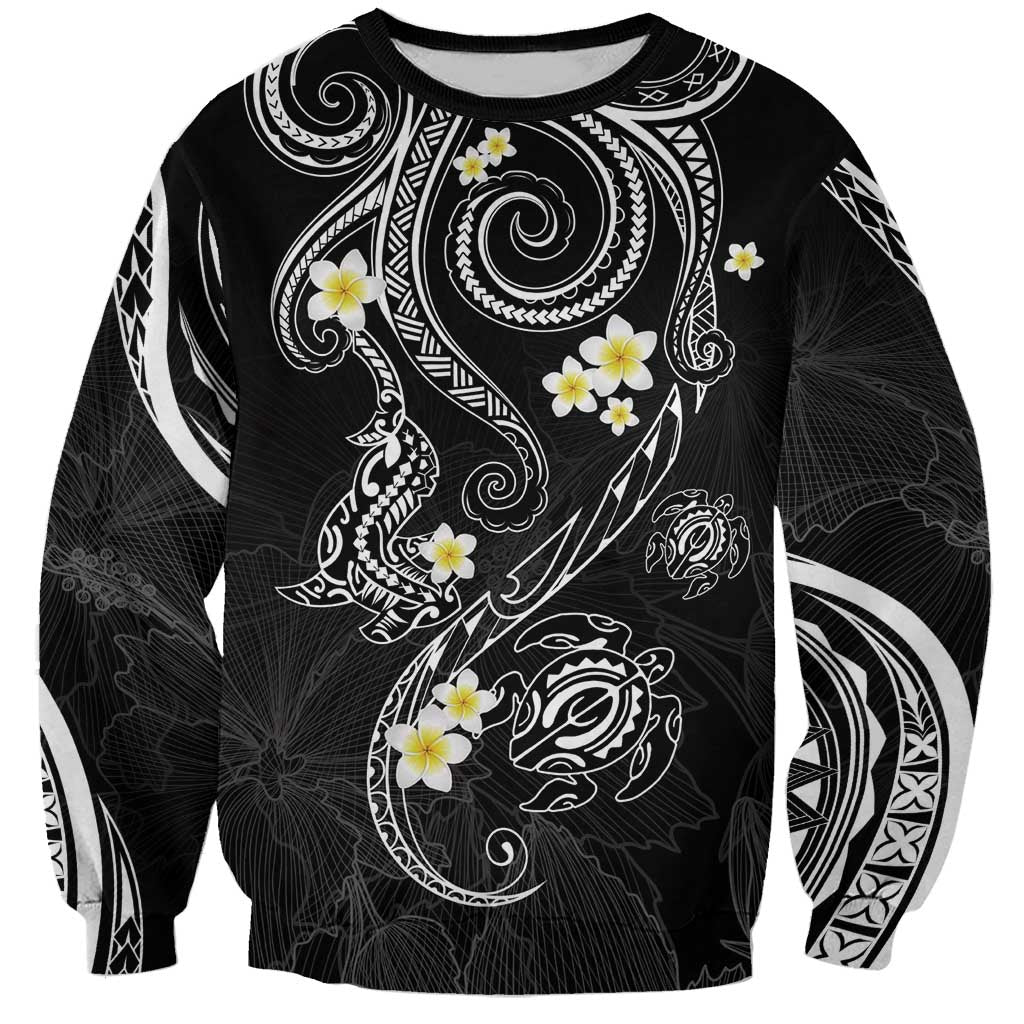 Polynesia Tribal Sweatshirt Tentacles Plumeria