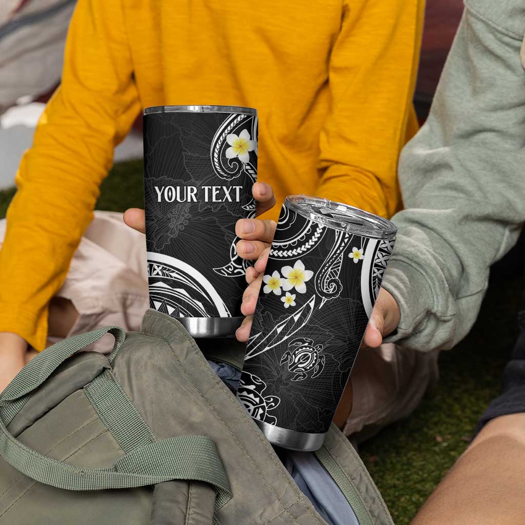 Polynesia Tribal Tumbler Cup Tentacles Plumeria