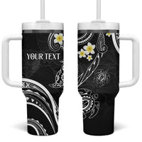 Polynesia Tribal Tumbler With Handle Tentacles Plumeria