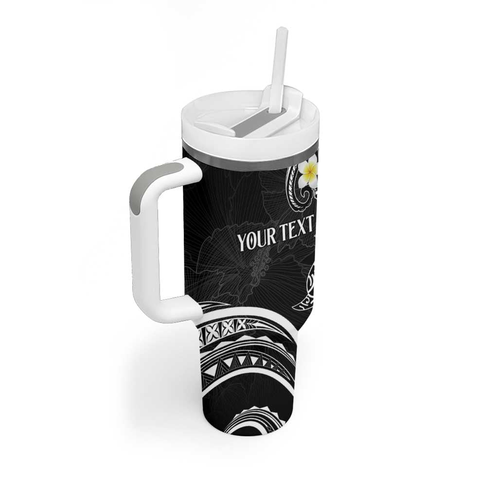 Polynesia Tribal Tumbler With Handle Tentacles Plumeria