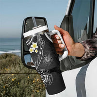 Polynesia Tribal Tumbler With Handle Tentacles Plumeria