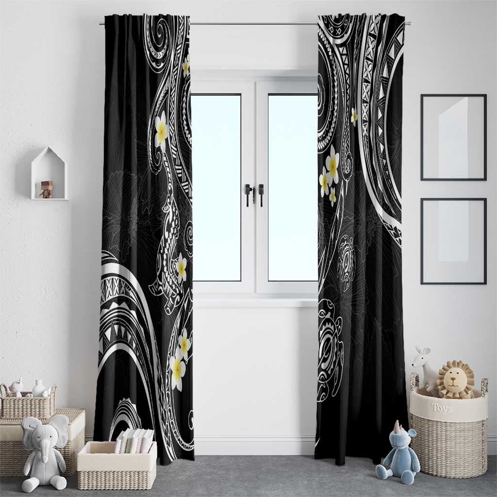 Polynesia Tribal Window Curtain Tentacles Plumeria