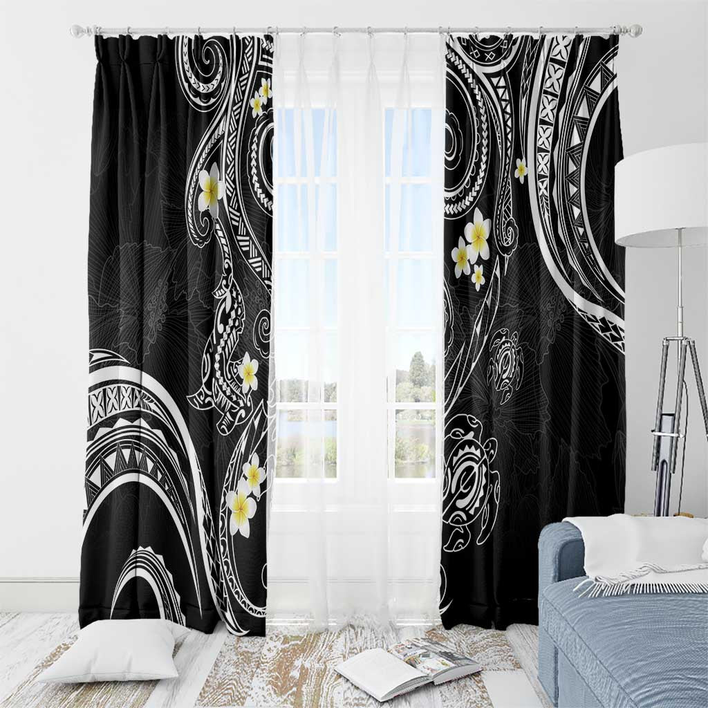Polynesia Tribal Window Curtain Tentacles Plumeria