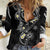 Polynesia Tribal Women Casual Shirt Tentacles Plumeria