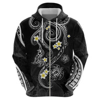 Polynesia Tribal Zip Hoodie Tentacles Plumeria LT7 - Polynesian Pride