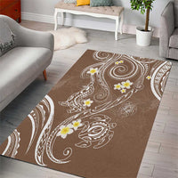 Polynesia Tribal Area Rug Mocha Plumeria Tentacles