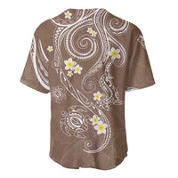 Polynesia Tribal Baseball Jersey Mocha Plumeria Tentacles LT7 - Polynesian Pride