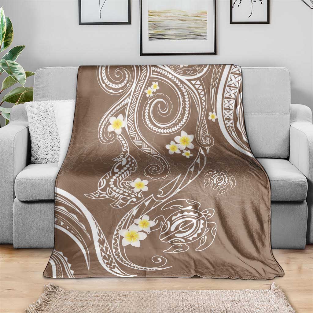 Polynesia Tribal Blanket Mocha Plumeria Tentacles