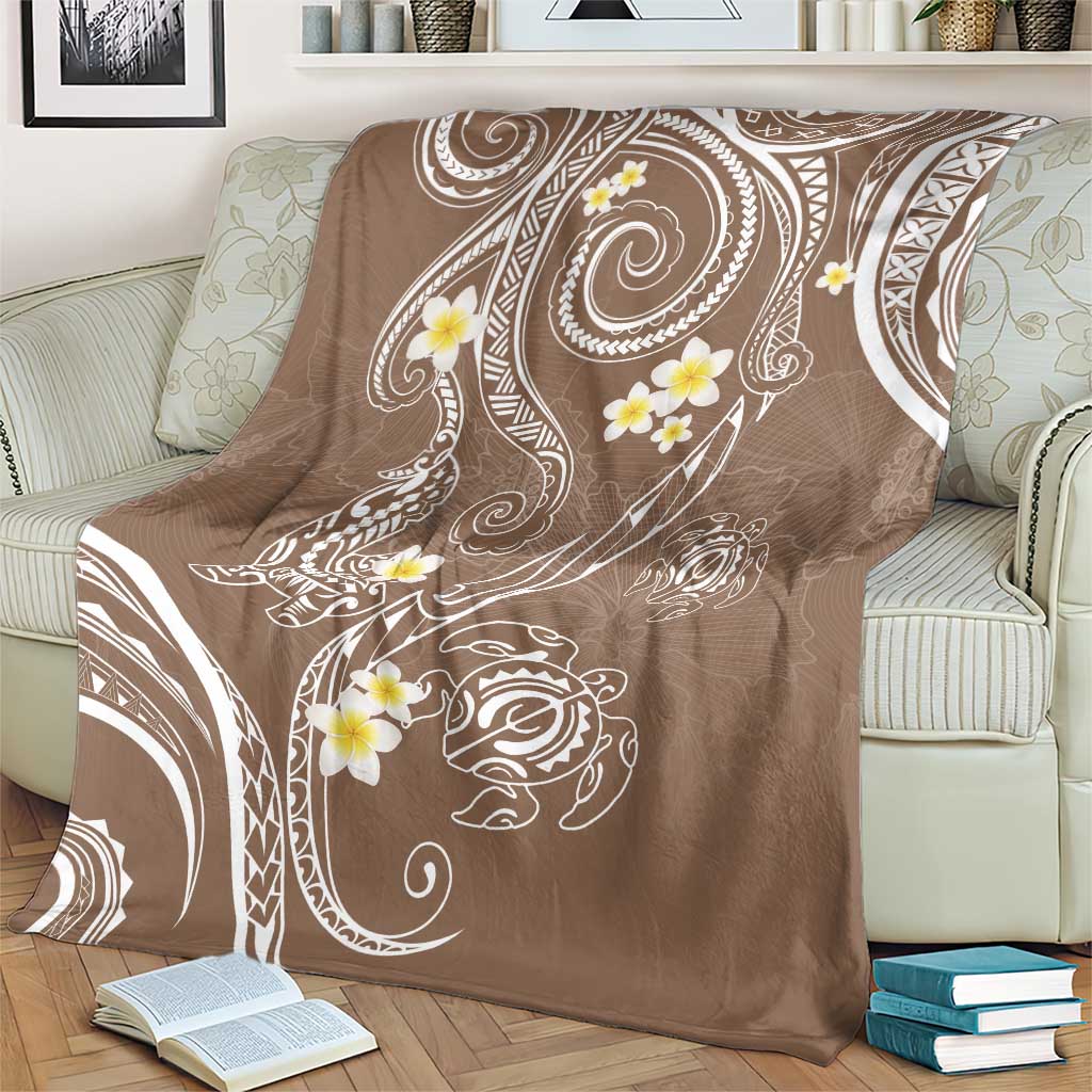 Polynesia Tribal Blanket Mocha Plumeria Tentacles