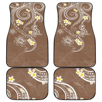 Polynesia Tribal Car Mats Mocha Plumeria Tentacles