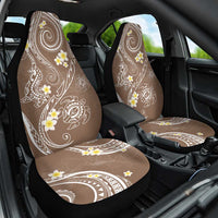 Polynesia Tribal Car Seat Cover Mocha Plumeria Tentacles