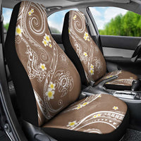 Polynesia Tribal Car Seat Cover Mocha Plumeria Tentacles