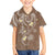 Polynesia Tribal Family Matching Off The Shoulder Long Sleeve Dress and Hawaiian Shirt Mocha Plumeria Tentacles