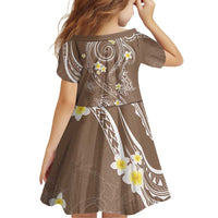 Polynesia Tribal Family Matching Off Shoulder Short Dress and Hawaiian Shirt Mocha Plumeria Tentacles LT7 - Polynesian Pride