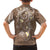 Polynesia Tribal Family Matching Summer Maxi Dress and Hawaiian Shirt Mocha Plumeria Tentacles