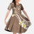 Polynesia Tribal Family Matching Summer Maxi Dress and Hawaiian Shirt Mocha Plumeria Tentacles