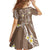 Polynesia Tribal Family Matching Summer Maxi Dress and Hawaiian Shirt Mocha Plumeria Tentacles