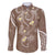 Polynesia Tribal Family Matching Summer Maxi Dress and Hawaiian Shirt Mocha Plumeria Tentacles
