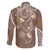 Polynesia Tribal Family Matching Summer Maxi Dress and Hawaiian Shirt Mocha Plumeria Tentacles