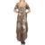 Polynesia Tribal Family Matching Summer Maxi Dress and Hawaiian Shirt Mocha Plumeria Tentacles
