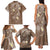 Polynesia Tribal Family Matching Tank Maxi Dress and Hawaiian Shirt Mocha Plumeria Tentacles