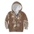 Polynesia Tribal Kid Hoodie Mocha Plumeria Tentacles